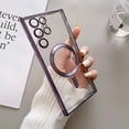 thumbnail image 3 of for Samsung Galaxy S24 S23 S22 S21 FE Ultra Plus Case Plating Clear Wireless Charge Cover MagSafe Magnetic Lens Protector Shell, 3 of 5