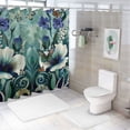thumbnail image 7 of Orinice Ambesonne Turquoise Shower Curtain, Contemporary Art Style Abstract Brush Exterior Print, Fabric Bathroom Decoration Set with Hooks, Sea Foam Ivory White&nbsp; 60x72, 7 of 7
