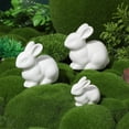 thumbnail image 2 of Miangastore 3pcs Rabbits Miniature Ceramics Fairy Garden Moss Micro Landscape Ornament Decor, 2 of 8