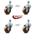 thumbnail image 2 of 3 Inch High Temp Phenolic Wheel Swivel 10mm Threaded Stem Caster Set SCC, 2 of 2