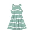 thumbnail image 3 of CCRFTGI Dresses for Kids Girls Size 10-12 Mini Green Striped Dress Holiday Wedding Sleeveless Girls Dresses Summer Fashion Special Occasion Dress for Girls Green 2-3 Years, 3 of 4