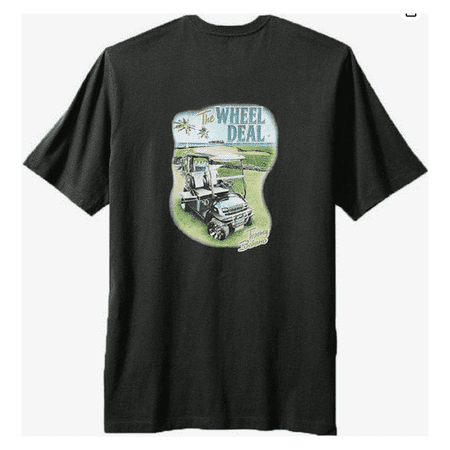 Tommy Bahama Men's T-Shirt 100% Cotton The Wheel Deal Coal (X-Large)