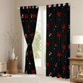 thumbnail image 3 of Homewish Cartoon Plant Mushrooms Kitchen Curtains,Cute Bowtie Black Out Curtains Pack of 2 (42x63 Each),Red Black, 3 of 6