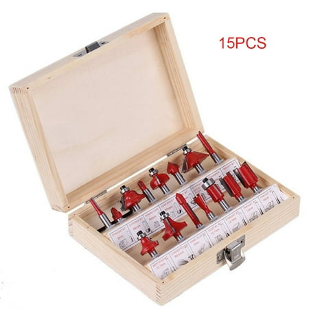 

15 Pcs Router Bit Set 1/4-inch Shank Diameter Milling Cutter Set Profile Carbide Woodworking Tool