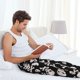 thumbnail image 5 of Balery black white Skull bone Pantalones de pijama para hombre, pijama ultraligero, pantalón de descanso-Medium, 5 of 6