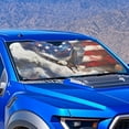 thumbnail image 2 of KUIFORTI Bald Eagle Front Windshield Car Sun Shade Large SUV Accessories, American Flag Car Shades for Front Windows Cute Front Window Heat Insulation Protection Keeps Your Vehicle Cool, 2 of 6