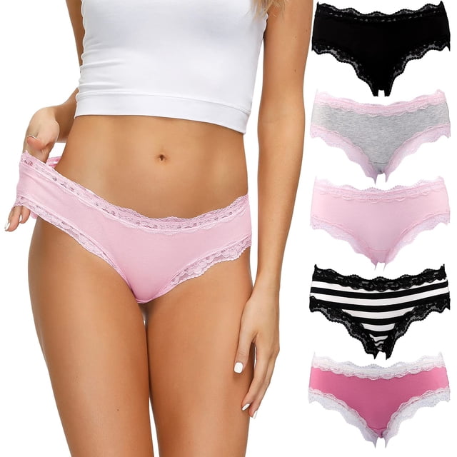 Calzoncillos LYYTHAVON de algodón suave y transpirable para mujer, paquete de 5