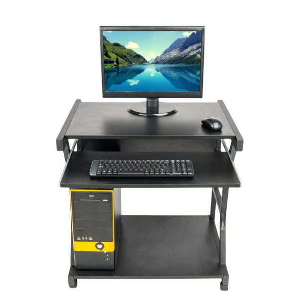Akoyovwerve Portable Computer Table, Rolling Computer Desk With Keyboard Tray