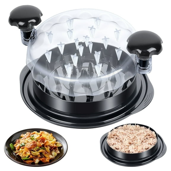 Ninonly Chicken Shredder Large Chicken Breast Shredder Tool Twist, Visible Meat Shredder Machine, Ergonomic Handle, Strong Anti-Slip Base (Black)