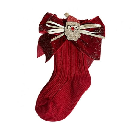 

BULLPIANO Baby Ruffle Socks/Baby Socks with Grip/0-6Y Cartoon Baby Christmas Socks Baby Girl Boy Floor Sock Warm Anti-slip(1pair)