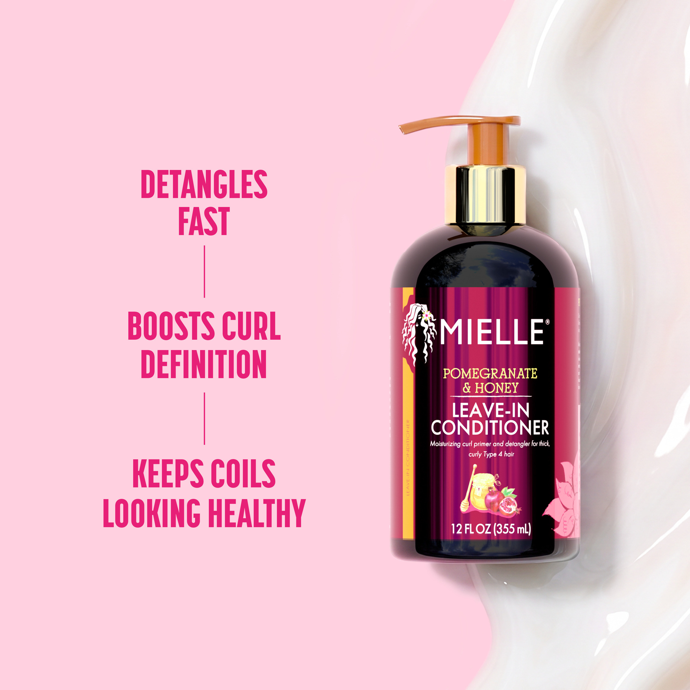 Mielle Organics Pomegranate & Honey Leave-In Conditioner, 12 fl oz photo 7