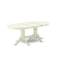 thumbnail image 3 of East West Furniture - VAVA7-LWH-C - 7-Pc Dining Table Set- 6 Kitchen Chair with Linen Fabric Seat and Slatted Chair Back - Butterfly Leaf Modern Kitchen Table - Linen White Finish, 3 of 10