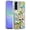 Green, variant on For Samsung Galaxy A37 Phone Case, 3D Diamond Floral Roses Flower Bling Stone Hybrid, Sparkly Rhinestone Gemstone Back Shockproof Cover for Samsung A37 - Purple
