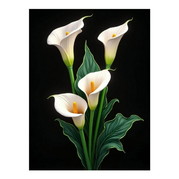 Diamond Art Kits for Adults - Classic Calla Lily Print No.22 5D Frameless Dimond Painting Kit for Adults Beginner, Round Diamond Kits for Home Wall Decor, Gift for Women