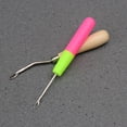thumbnail image 4 of MasteelfCA 2pcs Wooden Bent Latch Hook Tool and Plastic Latch Hook Crochet Needle, 4 of 7