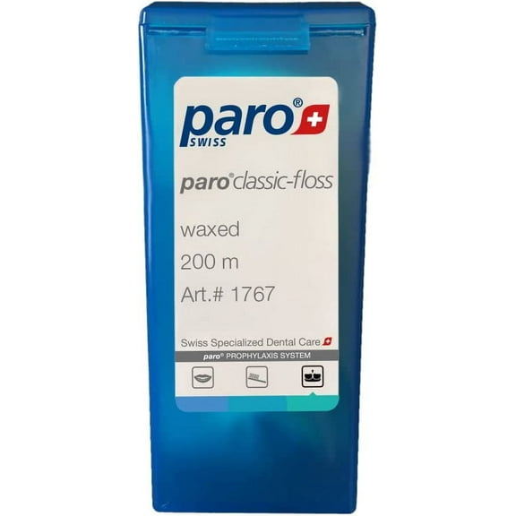 Paro Classic-Floss Dental Floss, Waxed, 200m Dispenser 12 Pack