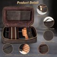 thumbnail image 4 of Travel Cigar Humidor Case Leather Portable Cigar Case kit with Cigar Lighter,Cigar Cutter,Humidifier Dropper,Cedar Wood Tray for 5 Cigars,Cigar Set Gifts for Men Father Husband, 4 of 6
