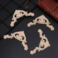 thumbnail image 6 of 4pcs/set Wood Carved Corner Onlay Applique Unpainted Frame Cupboard Cabinet Deca, 6 of 8