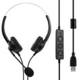thumbnail image 1 of Casque USB avec Microphone Réglable Bruit Annulation Écouteur Centre d'Appel Casque pour Ordinateur Portable PC, 1 of 10