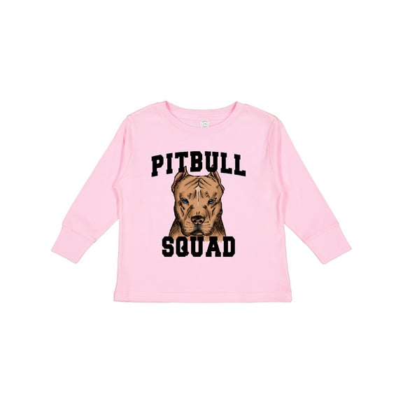 Inktastic Dog Pitbull Squad Boys or Girls Long Sleeve Toddler T-Shirt