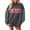 Gray, variant on Women's Christmas Merry Sweatshirt, Plaid Long Sleeve Mock Neck Pullover Top for Holiday Casual Wear