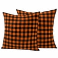 thumbnail image 6 of Black Orange Plaid Outdoor Pillow Covers 16x16 Inch Throw Pillow Covers Set of 2 Waterproof Decorative Pillow Cases Farmhouse Buffalo Check Gingham Cushion Covers for Patio Furniture Garden Couch, 6 of 8