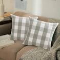 thumbnail image 2 of Light Green Pillow Covers Farmhouse Plaid Throw Pillows 18 Inch Spring Summer Green Decorative Pillow Decor for Couch Sofa and Porch Chair Farmhouse Square Pillowcases, Gray Green, 2 of 6