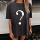 thumbnail image 2 of Hombres Y Mujeres Retro Tops Skull Question Mark Festival Manga Caída Estampado Vintage Manga Corta Suelta Odeerbi ODB182079, 2 of 6