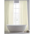 thumbnail image 5 of Cream White Stripe Sheer Curtains 96 Inch Length 2 Panels Set, Modern Rustic Vertical Striped Voile Window Treatment Semi Sheer Long Curtains Drapes for Bedroom/Living Room/Kitchen 52"x96"x2, 5 of 7