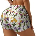thumbnail image 2 of Sigee Tulips Flowers Print Women's High Waist Workout Shorts - Squat Proof, Tummy Control, Yoga and Gym Activewear-Large, 2 of 9