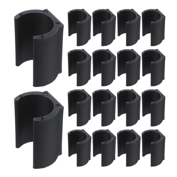 YOSADIER 20Pcs Black Plastic U-Shaped Pipe Clips Chair Leg Tips Non- Stable Support Accessories
