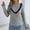 Grey, variant on Women's Fall Winter Pullover Sweater Long Sleeve Elegant Ruffle Neck Casual Knit Top Soft Comfortable Daily Wear Basic Turtleneck Women's Lightweight Sweater Red M