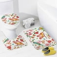 thumbnail image 3 of SKYSONIC Non-Slip 3 Piece Bathroom Rug Set Vintage Watercolor Flowers Birds and Butterflies Soft Contour Rug + Toilet Lid Cover + Bath Mat for Bathroom Decor, 3 of 6