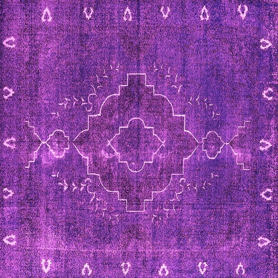 Ahgly Company Indoor Square Oriental Pink Industrial Area Rugs, 8' Square