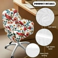 thumbnail image 5 of Xoenoiee Cardinal Flower Pattern Velvet Office Chair Slipcover with Arms, Modern Office Computer Chair Protector,Stretch Wingback Dining Chair Cover Protector for Home Kitchen Living Room, 5 of 7