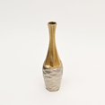 thumbnail image 4 of Decorative Sleek Metallic Aluminum Vases – Set of 3 Table Accents in Gold & Nickel Finish, 4 of 5