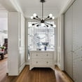 thumbnail image 4 of Chandelier Black Ceiling Lighting Metal Retro Industrial Vintage Pendant Lighting with 8 Lights use E26 Light Bulb for Indoor Kitchen Island Dining Room Living Room Hallway（8/10 lights-Black）, 4 of 8