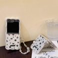 thumbnail image 3 of Cover Case for Galaxy Z Flip 5 with Chain,Beautiful Flower Shockproof Folding Phone Protective Shell,Gift for Girls Women (Black), 3 of 12