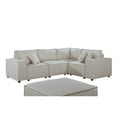 thumbnail image 3 of Miekor Furniture Melrose 99" Modular Sectional Sofa with Ottoman in Beige Linen B3A831, 3 of 4
