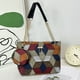 thumbnail image 5 of Conjunto de bolso tote colorblock para mujer | Bolso de hombro con asa superior grande y cartera de embrague | Poliéster multicolor 2 piezas | Elegante aspecto de cuero de cera de aceite | Diseño, 5 of 6