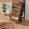 thumbnail image 5 of HIGDBFE 4-Drawer Dresser with Adjustable Mirror, Tall Fabric Vanity Chest for Bedroom, Hallway and Small Spaces, Brown, 5 of 10