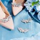 thumbnail image 5 of Hebillas de zapatos de boda con alas de diamantes de imitación, clips metálicos brillantes, 5 of 9