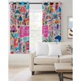 thumbnail image 2 of Colorful Abstract Blackout Curtains for Bedroom/Living Room, Thermal Insulated Kitchen Curtains, Oil Painting Modern Artwork Grommet Darkening Window Treatment Drapes 52"x63"x2, 2 of 8