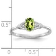 thumbnail image 5 of Solid 14k White Gold Peridot and Diamond Ring - Ring Size 7.0-2.2gm, 5 of 8