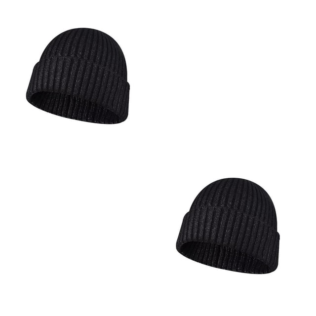 Sonducket Gorro para adultos, gorros gruesos para adultos, gorros artesanales de punto, gorros para el invierno gris carbón 2Conjunto