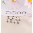 thumbnail image 3 of Set de pendientes Staligue Titanium, 6 pares, hipoalergénicos, plateados, 3 of 7