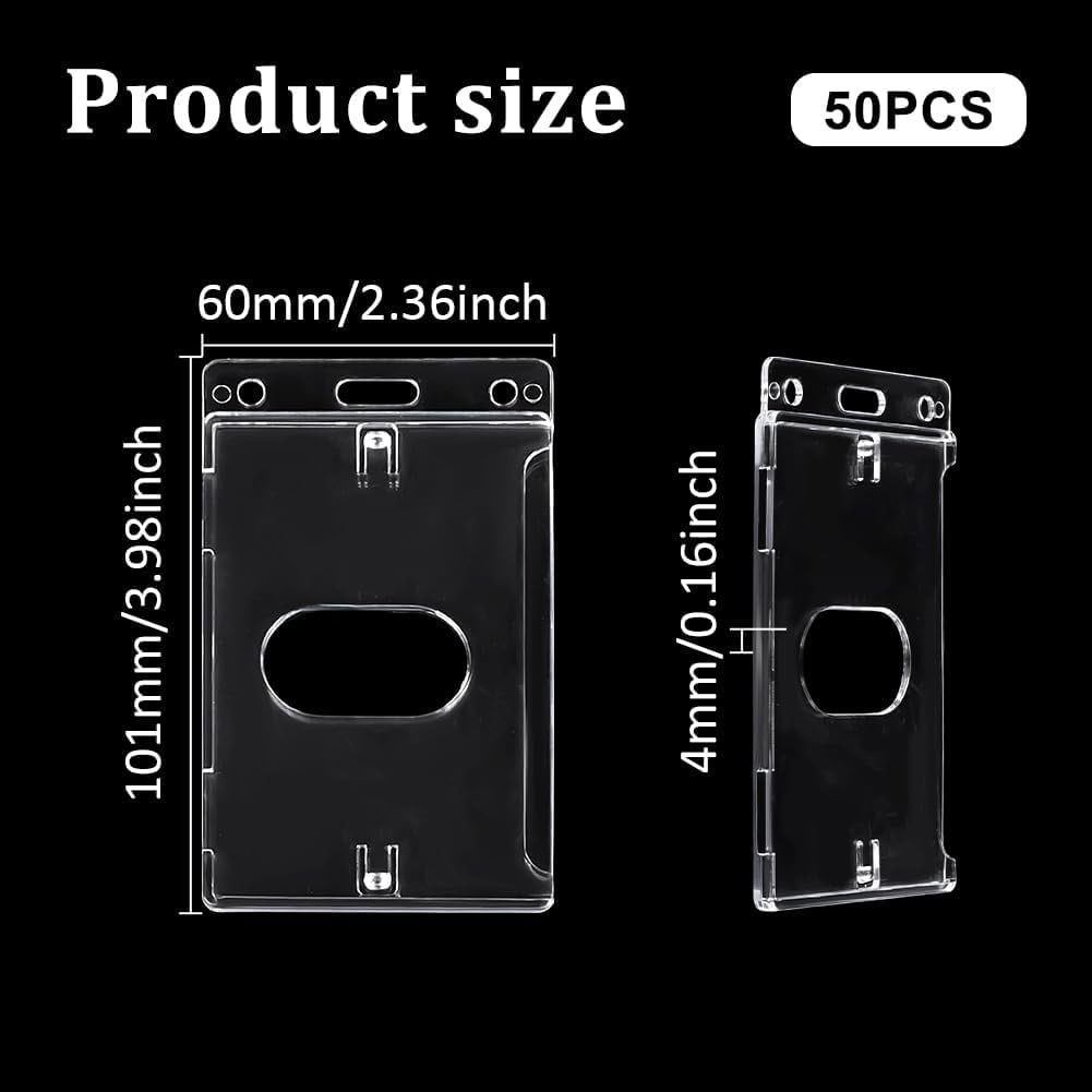 Rectangle Plastic ID Holder Cover Name Card Holders Clear 101x60x4mm
