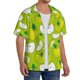thumbnail image 2 of Balery Green Apple Camisa Casual de Manga Corta con Botones para Hombre, Texturizada, Estilo Cubano, para Playa, Verano-Small, 2 of 5