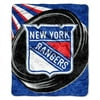 New York NY Hockey Rangers Puck Sherpa 50x60 Fleece Plush Throw Blanket