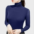 thumbnail image 3 of qucoqpe Women's 2025 Fall Winter Fashion Casual Solid High Neck Long Sleeve Stretchy Slim Knitted Sweater Pullover Tops, 3 of 5